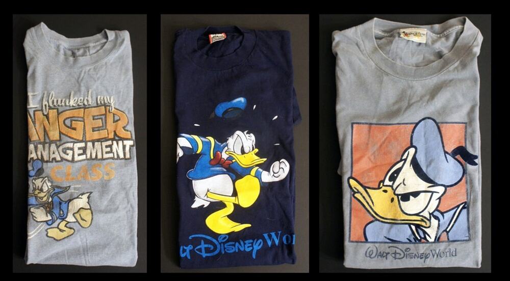 Lot of 3 Men's Vintage Donald Duck T-Shirts from Walt Disney World Size XL